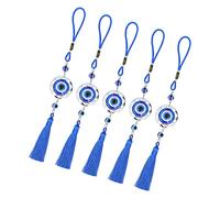 Hztyyier Blue Sild Evil Eye Pendant Exquis Design Good Luck Protection Car Decor (Rond)