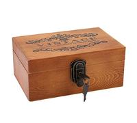 Hztyyier Bo?te de rangement en bois, coffre décoratif avec verrouillage et clé pour cadeaux 21,5 x 14 x 9,5 cm, idéale pour stockage discret for salon, chambre