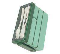 Hztyyier Boîte à, Récipient à Déjeuner Empilable avec 4 Compartiments, Boîte à Déjeuner Adulte à 3 Couches pour le Travail et l'école (GREEN)