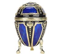 Hztyyier Boîte de Bibelot D'oeuf de 4 Ornaments1 PoucesBoîte à Bijoux en Forme D'oeuf de Faberge Boîte à Bijoux Articulée en émail Boîtes de Figurines à Collectionner Ornaments