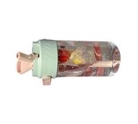 Hztyyier Bouteille d'eau en Paille, Matériau PC, Passoire à thé Intégrée, capacité de 800 Ml, Idéale pour les Filles et les Femmes en Déplacement (GREEN)