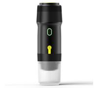 Hztyyier Cafetière électrique Portable sans Fil pour Voiture, Maison, Voyage, 3 en 1, Fonctionne avec Capsules et café Moulu, Mini Cafetière Chauffante et à Froid avec Tasse de 120 Ml pour la (BLACK)