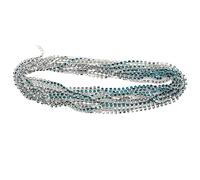 Hztyyier Chaîne de Route Brillante, Colorée Colorée de 5 Mètres Décoration de Vêtements de Bricolage pour les Femmes et les Filles Alliage de Verre (Argent Fond Trou Bleu)