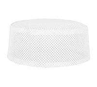 Hztyyier Chapeau de Kufi Homme, Bonnet Islamique en Polyester et Coton avec Broderie pour Prière Musulmane (58 cm -)