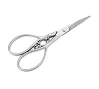 Hztyyier Ciseaux en acier inoxydable, petits ciseaux de couture ménagers DIY, finition argentée style antique européen pour travaux manuels et couture (1 pc)