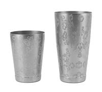 Hztyyier Cocktail Shaker en Acier Inoxydable Barkeeper Boston Shaker Sigle pour le Bar à Domicile Barkping, Lave-vaisselle pour les Fêtes, Pique-nique [304 en Acier Inoxydable] (Motif de feuille