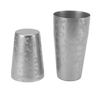 Hztyyier Cocktail Shaker en Acier Inoxydable Barkeeper Boston Shaker Sigle pour le Bar à Domicile Barkping, Lave-vaisselle pour les Fêtes, Pique-nique [304 en Acier Inoxydable] (Motif de crâne sans
