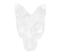 Hztyyier Collier de Tête de Loup en Pierre Pendentif sculpté Statue Résilience Animale Aspect Distinct pour les Proches (white)