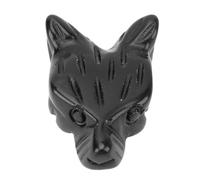 Hztyyier Collier de Tête de Loup en Pierre Pendentif sculpté Statue Résilience Animale Aspect Distinct pour les Proches (Black)