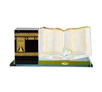 Hztyyier Cristal Musulman doré Kaaba Livre Miniature Modèle Pièce maîtresse Architecture Islamique Artisanat Maison Table Decor Maison de Construction Islamique Voiture