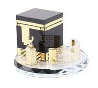 Hztyyier Cristal Musulman doré, Miniature Kaaba Clock Tower, Modèle Islamique Artisanal pour Décor Maison et Véhicule