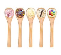 Hztyyier Cuillères en Bois Jetables pour Miel, Mini Cuillères pour Dessert, Café, Glace, 30 Pièces