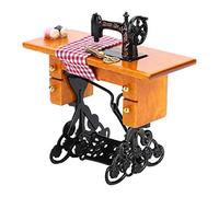 Hztyyier Elegant Dollhouse Meubles Machine de Couture en Bois pour Doll House Decor, 1:12 Skala Sewing Machine avec de Beaux Détails, Idéal pour Coudre la Maison de Poupée Près