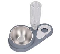 Hztyyier Ensemble de Bols d'eau et de Nourriture pour Animaux de Compagnie, avec Base Antidérapante, Faciles à Nettoyer, en Acier Inoxydable, Double Bol pour Chien et Chat, pour Une Alimentation