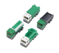 Hztyyier Ensemble de Jouets de Camion Poubelle, 4 Modèles de Véhicules Sanitaires Robustes, Matériaux pour Jeu éducatif pour Enfants, Alliage de Plastique Vert