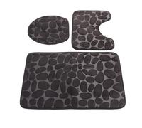 Hztyyier Ensemble de Tapis de Bain pour Abattant de Toilettes, 3 Pièces, Tapis de Bain Absorbant l'eau et Antidérapants pour L'apprentissage de la propreté, pour Enfants et Adultes (Black)