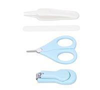 Hztyyier Ensemble D'ongles pour bébé 4 Pièces, Ensemble de Coupe-ongles pour bébé Sûr avec Pincettes Rondes pour, Bleu