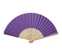 Hztyyier Eventail en Papier, Ventilateur Pliant Portable avec C?tes de Bambou Couleurs Variées pour Peinture Calligraphie Décoration de Fête Bricolage (Violet)