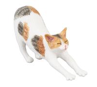Hztyyier Figurine de Chat Réaliste, Modèle éducatif, Jouet pour Chambre d'enfant, Améliore L'expérience Visuelle, Figurine de Chat pour Enfants, Matière Plastique (Chat Qui s'étire)