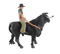 Hztyyier Figurine de Corrida Espagnole à Collectionner, Modèle Réaliste D'équitation de Taureau de Cowboy pour la Décoration de la Maison