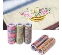 Hztyyier Fils de Couture en Polyester Multicolore Gradient, Fil à Coudre pour Quilting et Broderie, Accessoire de Vêtement 5 Bobines