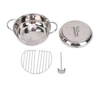Hztyyier Friteuse à Poisson en Acier Inoxydable avec Thermomètre et Vidange D'huile 2,2 L pour Cuisinière à Gaz, électrique et à Induction, Friteuse à Frites, Poulet