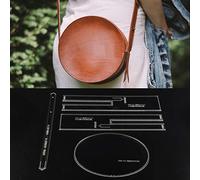 Hztyyier Gabarit Acrylique pour Sac à Bandoulière Rond, Modèle en Cuir DIY, Outils Artisanaux, 4 Pièces
