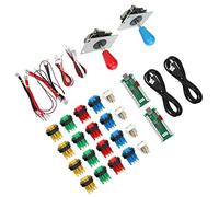 Hztyyier Game Rocker Joystick avec Burst Keys pour Win10 Win8 Win8 Vista XP PS3, Blue + Red DIY Accessoires pour Un Jeu de, Double Joueur de Joystick Kit (#1)
