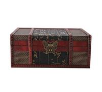 Hztyyier grande boîte de rangement en bois, coffret à bijoux non fini avec sangles de verrouillage antique, décor vintage pour la maison
