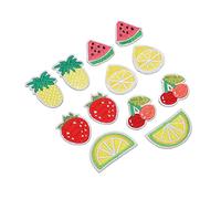 Hztyyier Iron on Fruit Patch Broidered Patches Vêtements Repair Repair Accessoires, 12pcs DIY Coue sur des Plaques de Coton pour Robes Sacs Sacs Jeans, Décoration Idéale pour les Enfants et les Filles