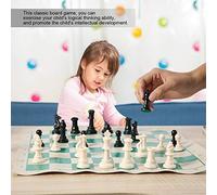 Hztyyier Jeu D'échecs Portable Classique avec Sac pour Le Développement de Jeux Intellectuels pour Enfants Tissu Durable pour L'éducation Logique de Vacances