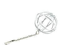 Hztyyier Jouets d'alimentation en Acier Inoxydable, Mangeoire à Boules de Foin Sûre pour Lapins et Cochons d'Inde avec Chaîne Réglable, 3 Pièces de 8 Cm de Diamètre pour Une Alimentation Amusante