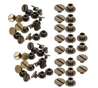 Hztyyier Livre en Laiton Nietsnotten Robust Installation pour Le Scrapbooking, 30 Set Colorer Le Bouton Plat pour Décoration de Document (Laiton Antique)