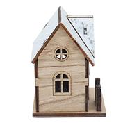 Hztyyier Maison de Poupée de Noël à LED, Maison Miniature Lumineuse pour Modèle de de Poupée 1:18, Ornements de Noël en Bois, Convient pour L'apprentissage des Enfants, Matériau de Haute qualité,