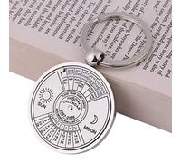 Hztyyier Métal 50 Ans Calendrier Perpétuel Circulaire Mignon Créatif Voiture Porte-clés Porte-clés Porte-clés