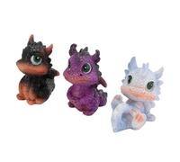 Hztyyier Mini Figurine Dragon Mignon Bébé Dragon Modèle Figure 3 Pack pour Bureau Bibliothèque Décoration