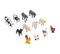 Hztyyier Mini Figurines d'animaux de la Ferme, Jouets d'animaux Miniatures Exquis pour Les Enseignants et Les Enfants de 3 Ans et Plus, Ensemble de 12 Figurines pour L'apprentissage des Compétences