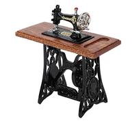 Hztyyier Mini Machine à Coudre pour Maison de Poupée à L'échelle 1:12, Collection Vintage Exquise, Matériau en Tissu en Alliage de Bois