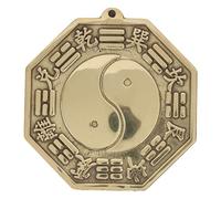 Hztyyier Miroir Feng Shui Bagua en Laiton, 7,6 cm, Décoration Intérieure Traditionnelle Chinoise, Protection Contre Les Énergies Négatives, Ornement Mural