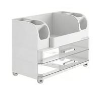 Hztyyier Organisateur de Maquillage avec Tiroirs, étagère de Rangement pour Produits Cosmétiques de Grande capacité pour Comptoir, Conception à Dessus Ouvert avec 6 Petits Compartiments, (WHITE)