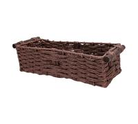 Hztyyier Panier de Rangement en Corde de Papier, Panier tissé à la Main, Bac de Rangement Décoratif avec Poignées en Bois Robustes pour Salle de Bain et Salon (BROWN)