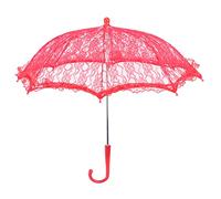 Hztyyier Parasol en Dentelle de Mariage, Design Vintage, élégante Broderie Blanche et Rouge, Idéal pour Les Mariées et Les Accessoires Photo (5123 Rouge)