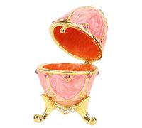 Hztyyier Peint à la Main émaillé Fabergé Oeuf Style Bijoux décoratifs boîte de bibelots Mousseux Unique pour la décoration intérieure Ornaments