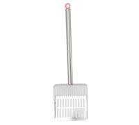 Hztyyier Pelle à Excréments de Poulet à Long Manche en Acier Inoxydable, Pelle à Tamiser la Litière, Facile à Nettoyer, Outil Hygiénique de Plage pour Animaux de Compagnie, 1 (Rose)