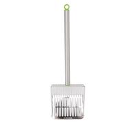 Hztyyier Pelle à Excréments de Poulet à Long Manche en Acier Inoxydable, Pelle à Tamiser la Litière, Facile à Nettoyer, Outil Hygiénique de Plage pour Animaux de Compagnie, 1 (Green)