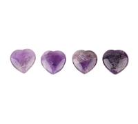 Hztyyier Pierres Précieuses en Forme de Cœur, Améthyste et Œil de Tigre, Cristal Naturel, Ornements, 4 Pièces