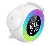 Hztyyier Réveil Lumineux de Chevet pour Chambre à Coucher, Réveil Musical Numérique LED, Effets D'éclairage Colorés