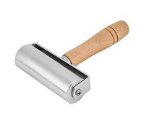 Hztyyier Rouleau pour Cuir Artisanal, Outil de Maroquinerie en Bois et Acier au Carbone, 10 cm, pour Travail du Cuir