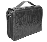 Hztyyier Sac de Rangement pour Crayons en Cuir PU de Grande Capacité Poche de Rangement Classée à Fermeture à Glissière 4 Couches(#2) Étui à Crayons à 200 Emplacements School Supplies