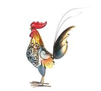 Hztyyier Sculpture de Coq en Métal, Statue Décorative en Fer pour Jardin, Terrasse, Maison